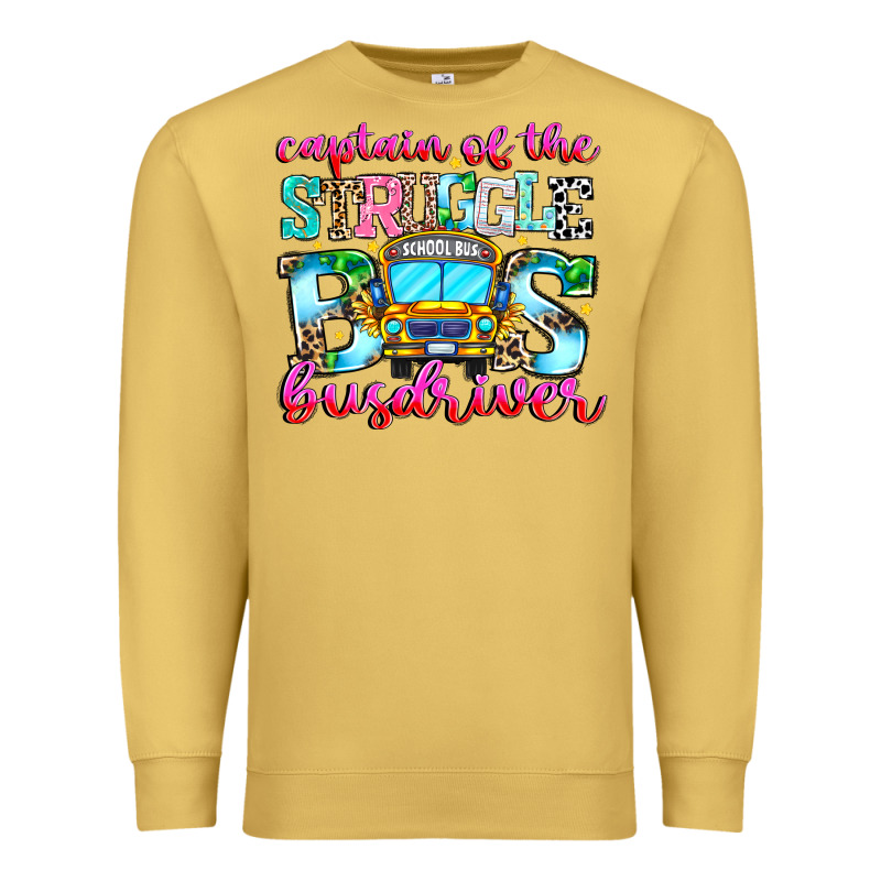 Captain Of The Struggle Bus Bus Premium Sweatshirt by CowhideDigitalArt | Teevron