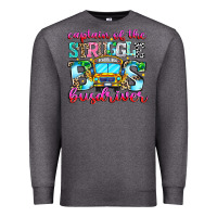 Charcoal Heather captain of the struggle bus bus Premium Sweatshirt - CowhideDigitalArt