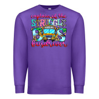 Purple captain of the struggle bus bus Premium Sweatshirt - CowhideDigitalArt