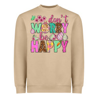 Mushroom Don't worry be happy Easter Day Heavyweight Sweatshirt - HowdyJamesFarm