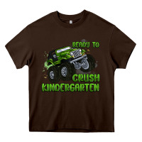 Chocolate Brown ready to crush kindergarten Heavy Core Tee - MaliasSmallBusiness
