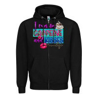 Black I run on caffeine and kisses Zipper Hoodie - FaDigitalArtStudio