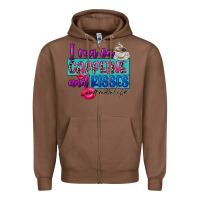 Chestnut I run on caffeine and kisses Zipper Hoodie - FaDigitalArtStudio