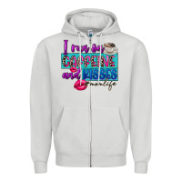 Dove Grey I run on caffeine and kisses Zipper Hoodie - FaDigitalArtStudio