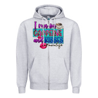 Heather Grey I run on caffeine and kisses Zipper Hoodie - FaDigitalArtStudio
