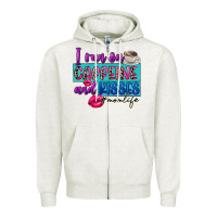 Oatmeal Heather I run on caffeine and kisses Zipper Hoodie - FaDigitalArtStudio