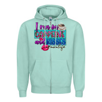 Seafoam I run on caffeine and kisses Zipper Hoodie - FaDigitalArtStudio