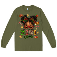 Army Green mini claus messy bun Long Sleeve Tee - texasbilliewilder
