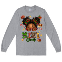 Heather Grey mini claus messy bun Long Sleeve Tee - texasbilliewilder