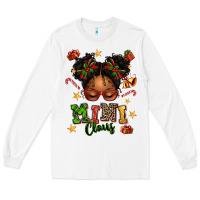 White mini claus messy bun Long Sleeve Tee - texasbilliewilder