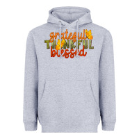 Heather Grey Fall Grateful Thankful Blessed Heavyweight Hoodie - LillyAllenDesigns