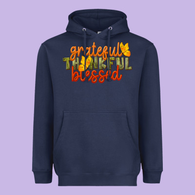 Fall Grateful Thankful Blessed Heavyweight Hoodie Designed By Lillyallendesigns