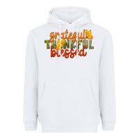 White Fall Grateful Thankful Blessed Heavyweight Hoodie - LillyAllenDesigns