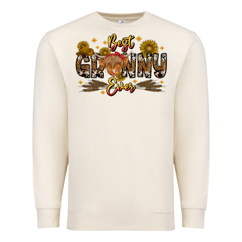 Best Granny Ever Western Theme Premium Sweatshirt by CowhideDigitalArt | Teevron