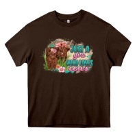 Chocolate Brown just a girl who loves cows Heavy Core Tee - MaliasSmallBusiness