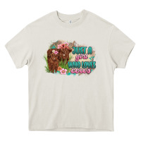 Cream just a girl who loves cows Heavy Core Tee - MaliasSmallBusiness