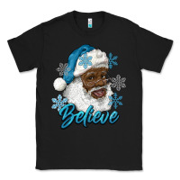 Black winter christmas african american santa believe Classic Tee - RanaPortraitStore