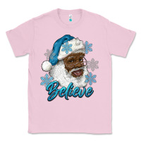 Bubblegum Pink winter christmas african american santa believe Classic Tee - RanaPortraitStore