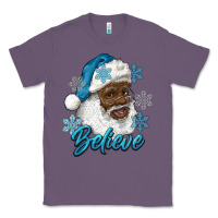 Lavender winter christmas african american santa believe Classic Tee - RanaPortraitStore