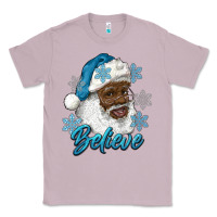 Lilac winter christmas african american santa believe Classic Tee - RanaPortraitStore