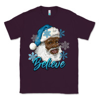 Winter Christmas African American Santa Believe Classic Tee | Teevron