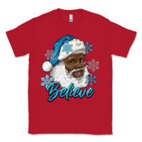 Red winter christmas african american santa believe Classic Tee - RanaPortraitStore