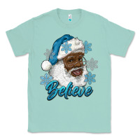 Seafoam winter christmas african american santa believe Classic Tee - RanaPortraitStore