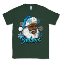 Sports Green winter christmas african american santa believe Classic Tee - RanaPortraitStore