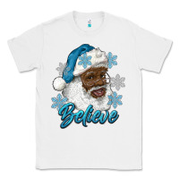 White winter christmas african american santa believe Classic Tee - RanaPortraitStore