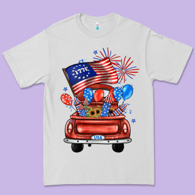 Farm Truck,america Flag Premium Tee Designed By Jahusdesignshop