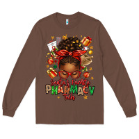Chestnut santas favorite pharmacy tech afro messy bun Long Sleeve Tee - texasbilliewilder