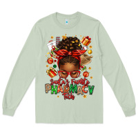 Matcha santas favorite pharmacy tech afro messy bun Long Sleeve Tee - texasbilliewilder