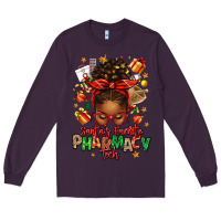 Plum santas favorite pharmacy tech afro messy bun Long Sleeve Tee - texasbilliewilder