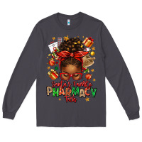 Smoke santas favorite pharmacy tech afro messy bun Long Sleeve Tee - texasbilliewilder