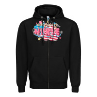 Black American Nurse Zipper Hoodie - FaDigitalArtStudio