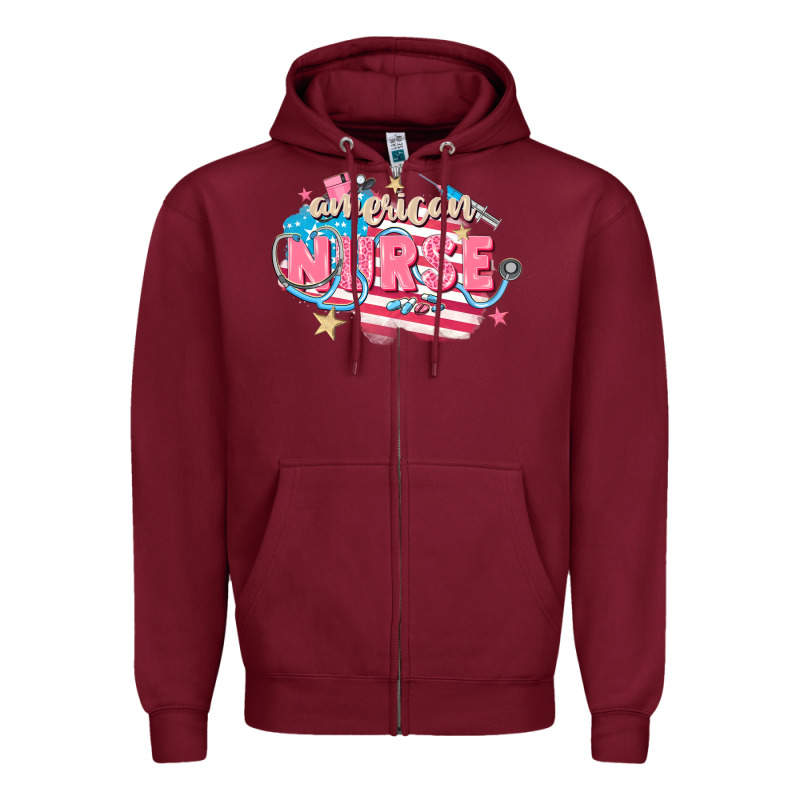 American Nurse Zipper Hoodie by FaDigitalArtStudio | Teevron