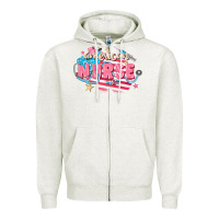 Oatmeal Heather American Nurse Zipper Hoodie - FaDigitalArtStudio
