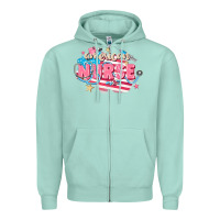 Seafoam American Nurse Zipper Hoodie - FaDigitalArtStudio