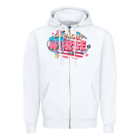 White American Nurse Zipper Hoodie - FaDigitalArtStudio
