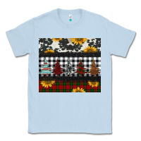 Dusty Blue christmas trees and sunflowers Classic Tee - Jasminsmagicworld