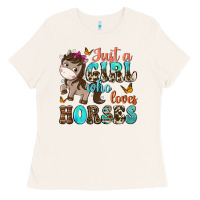 Bone just a girl who loves horses Ladies Tee - NancyCooperArtShop