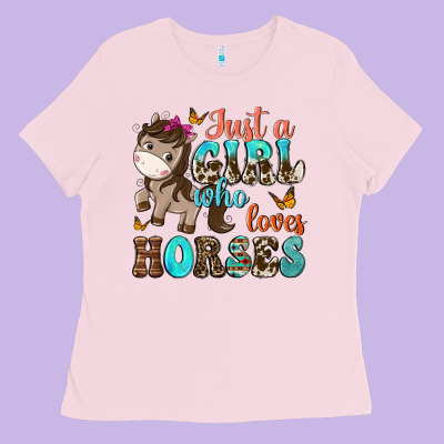 Just A Girl Who Loves Horses Ladies Tee Designed By Nancycooperartshop