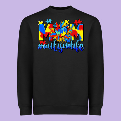 Mom Autism Life Heavyweight Sweatshirt Designed By Cowgirlartshop