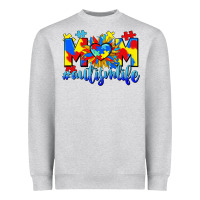 Heather Grey Mom Autism life Heavyweight Sweatshirt - CowGirlArtShop