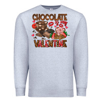 Heather Grey Chcolate is my Valentine Premium Sweatshirt - CowhideDigitalArt