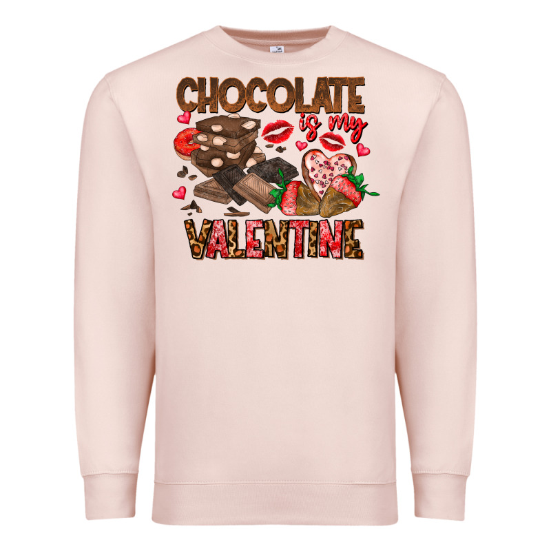 Chcolate Is My Valentine Premium Sweatshirt by CowhideDigitalArt | Teevron