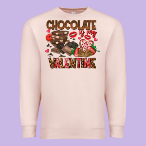 Chcolate Is My Valentine Premium Sweatshirt Designed By Cowhidedigitalart