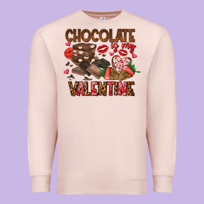 Chcolate Is My Valentine Premium Sweatshirt Designed By Cowhidedigitalart