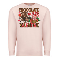 Pale Pink Chcolate is my Valentine Premium Sweatshirt - CowhideDigitalArt