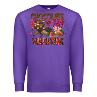 Purple Chcolate is my Valentine Premium Sweatshirt - CowhideDigitalArt